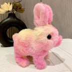🐰🌈 Colorful Electric Rabbit Toy – Walking Plush Bunny with Flashing Ears | Interactive Gift for Girls & Kids