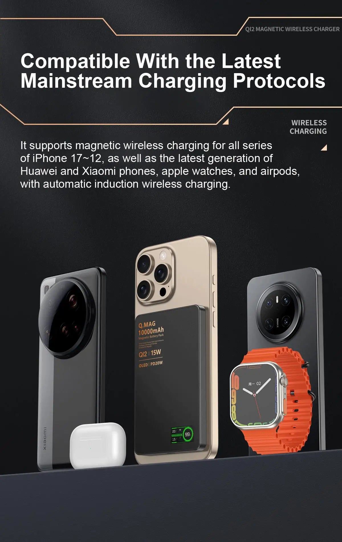 Magnetic Wireless Power Bank 5000/10000mAh | Fast Charging External Battery for iPhone 12‑17 Pro, Apple Watch & AirPods 🔋