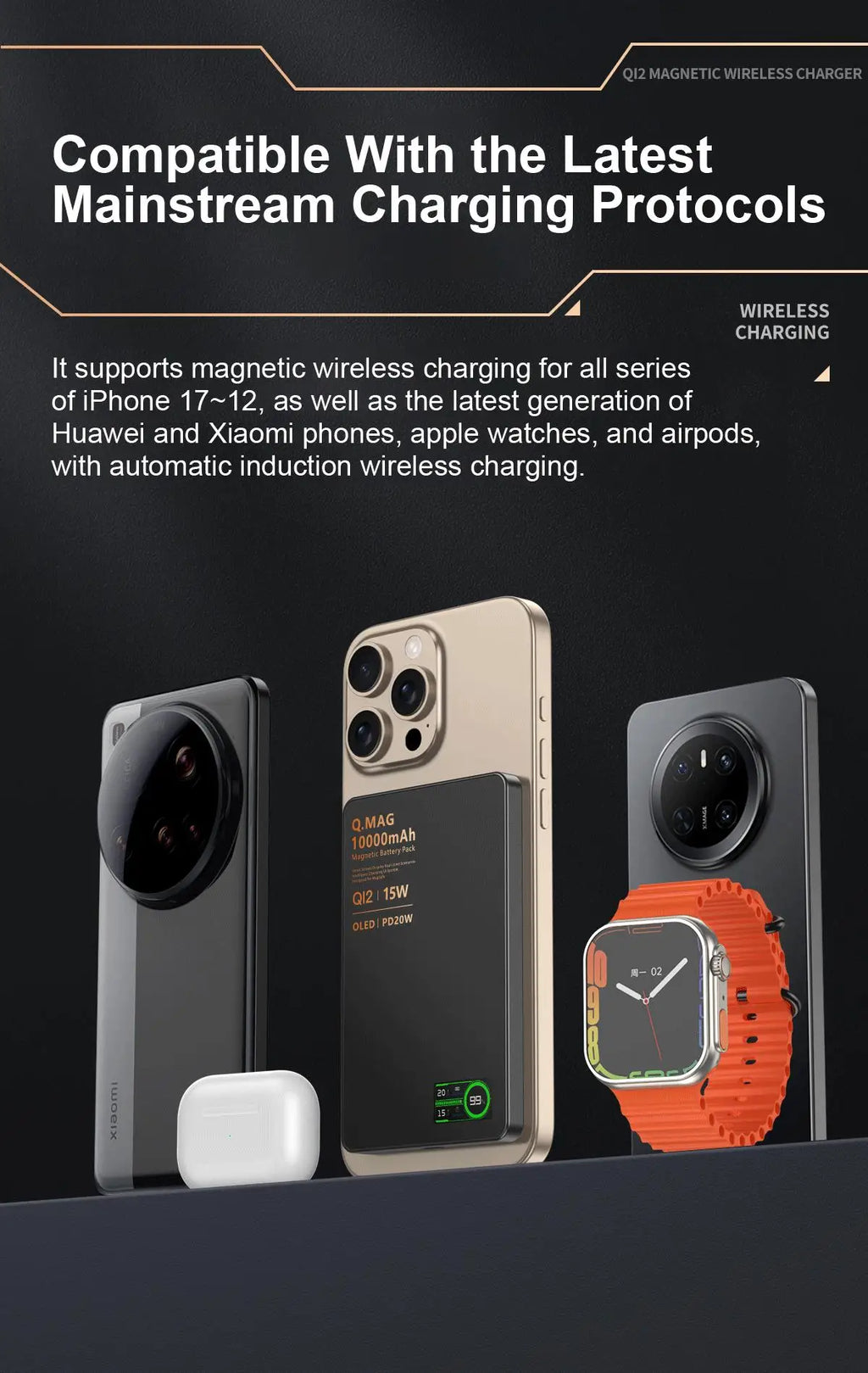 Magnetic Wireless Power Bank 5000/10000mAh | Fast Charging External Battery for iPhone 12‑17 Pro, Apple Watch & AirPods 🔋