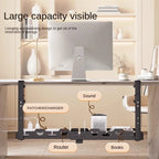 🔌🗂️ Telescopic Under Desk Cable Management Tray – No Drill Metal Rack