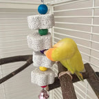 🦜🐿️ Multilayer Lava Rock Chew Toy with Colorful Beads for Small Pets