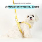🌈🐾 Macaron Color Dog Harness Collar & Leash Set – Reflective