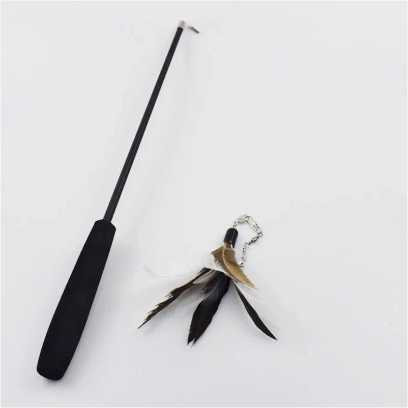 🎣🐾 Telescopic Cat Teaser Wand – 3-Section Fishing Pole Stick