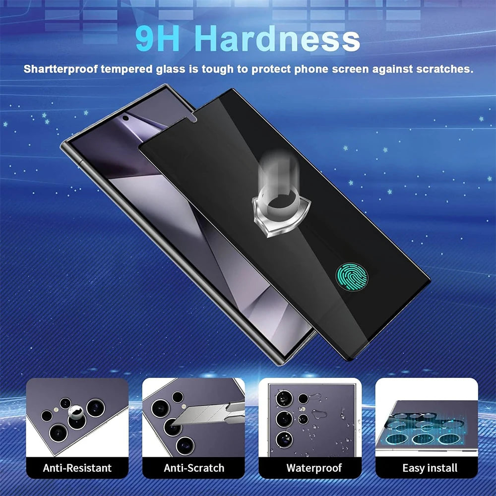 Galaxy S24 Ultra Privacy Screen Protector + Camera Lens Glass (2+2 Pack)