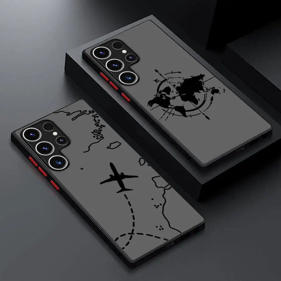 Line Airplane Topographic Phone Case for Samsung Galaxy S Series