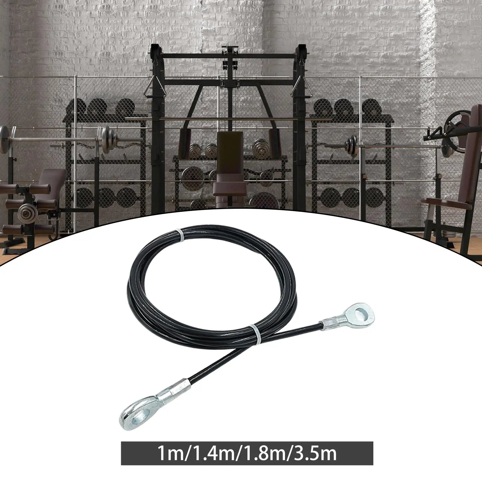 Multipurpose Portable Fitness Pulley Cable 🏋️‍♂️ | Steel Wire Rope Gym Attachment for Home & Gym Training (0.20"/5mm)