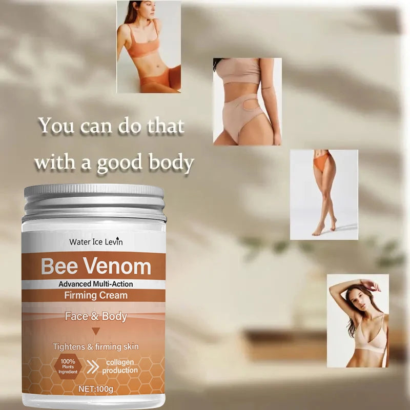 🐝✨ Bee Venom Firming Abdominal Cream 3.5 Oz.– Plant-Based Body Cream with Hyaluronic Acid & Turmeric for Smooth, Firm Skin