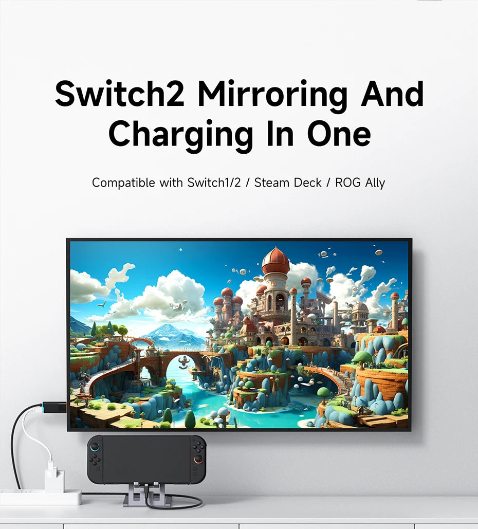 🎮🔗 Hagibis Switch 2 Dock – 4K@60Hz USB-C to HDMI with 100W PD