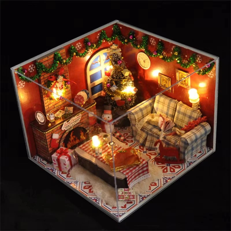 DIY Christmas Snowman Cottage Miniature Kit
