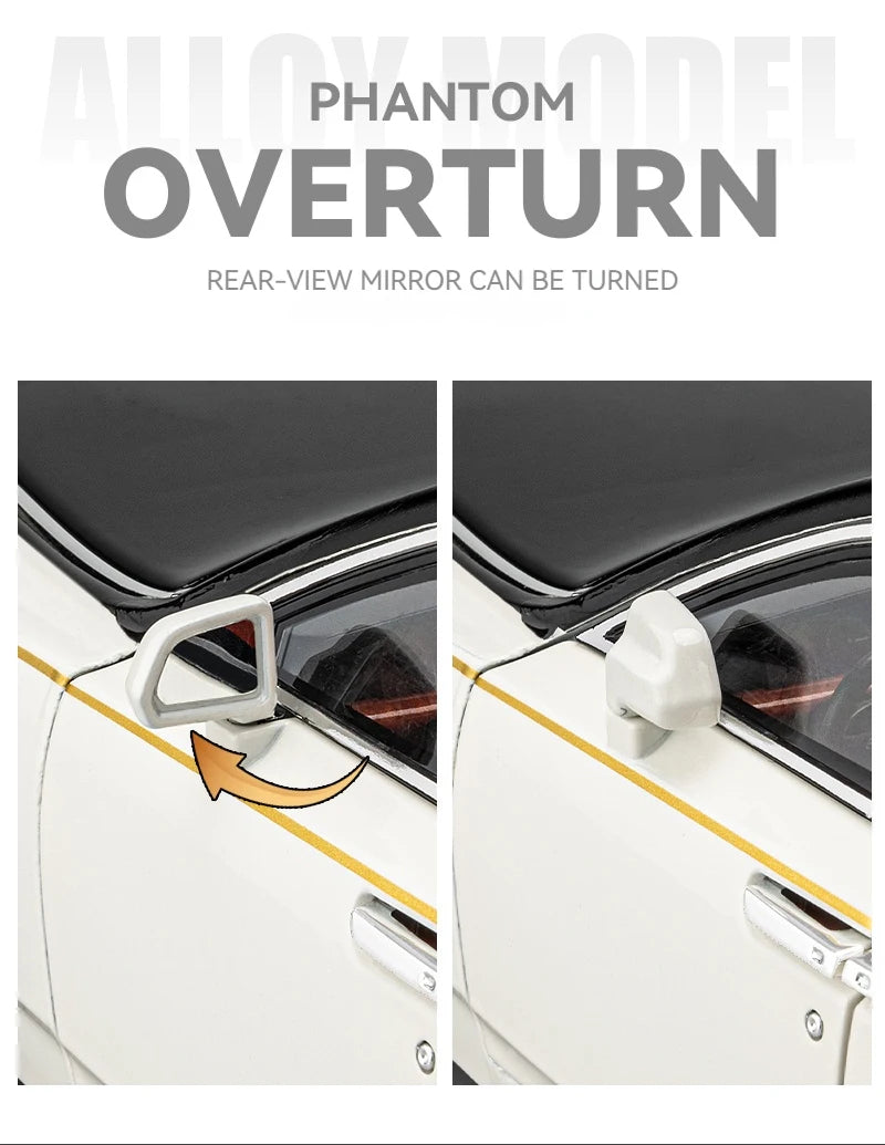 1:18 Rolls-Royce Phantom Model Car, Zinc Alloy Pull Back Toy Diecast Car with Sound and Light, Realistic Modeling Model Toy