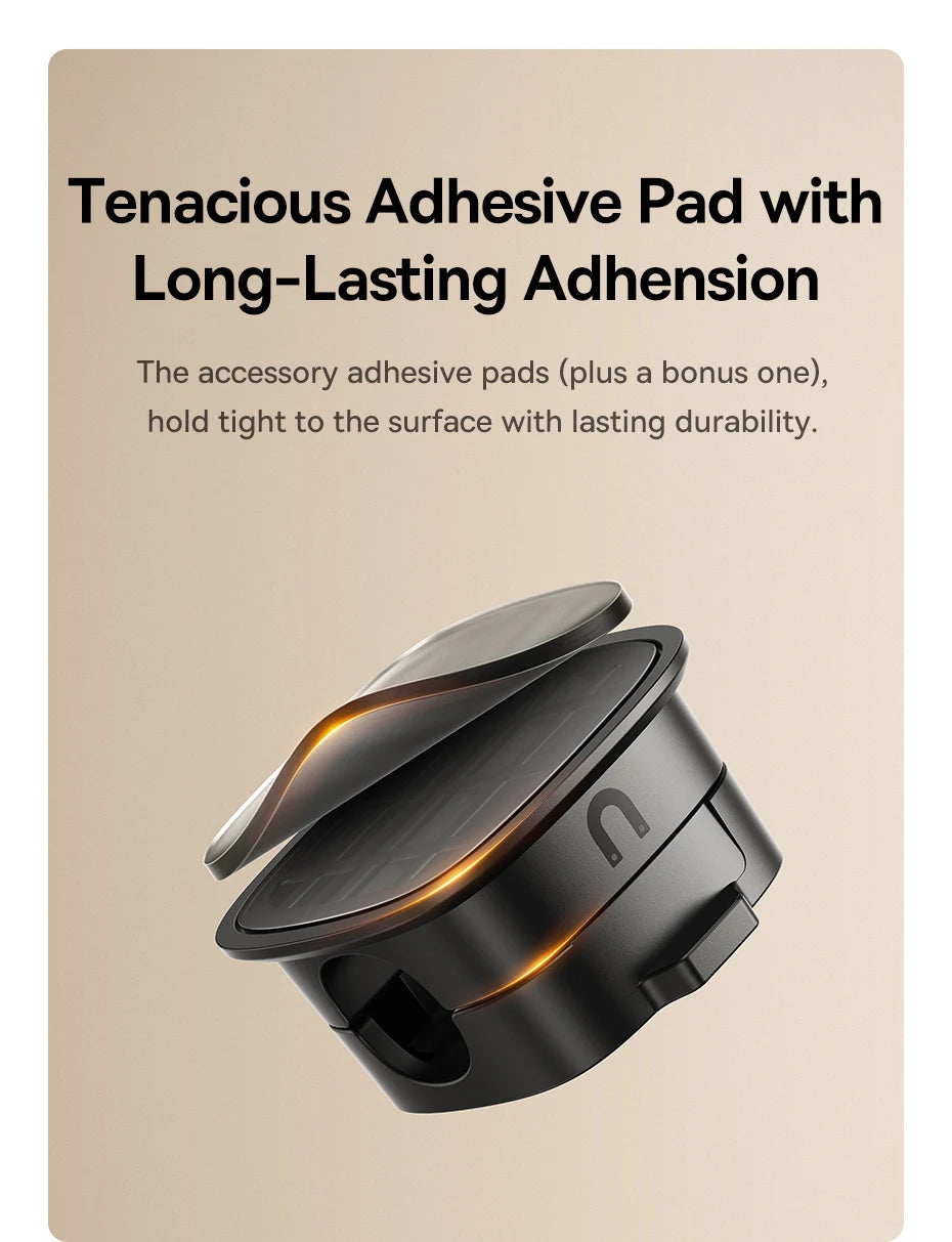 🧲🔌 Baseus Magnetic Cable Organizer Holder – Adjustable Under Desk Clip