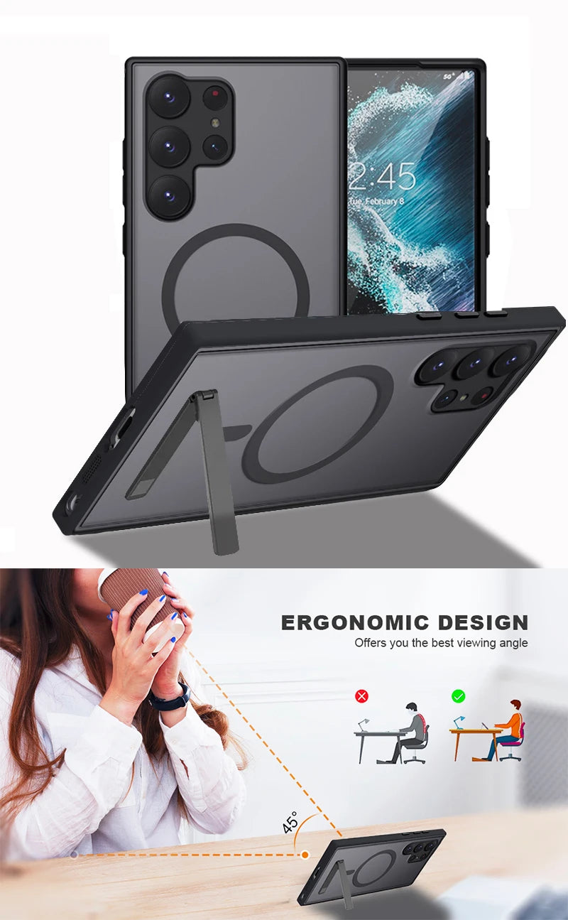 UYUXIO Magnetic Stand Case for Samsung Galaxy S24 / S23 / S22 Ultra Plus