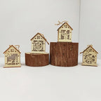 Christmas Wooden House Ornaments – Rustic Holiday Décor