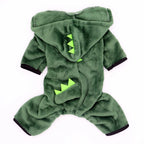 Halloween Dinosaur Dog Costume – Warm Fleece Hoodie for Small Pets