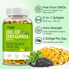 🌿 Oregano Oil Softgels 6000mg + Black Seed Oil 200mg 🌿