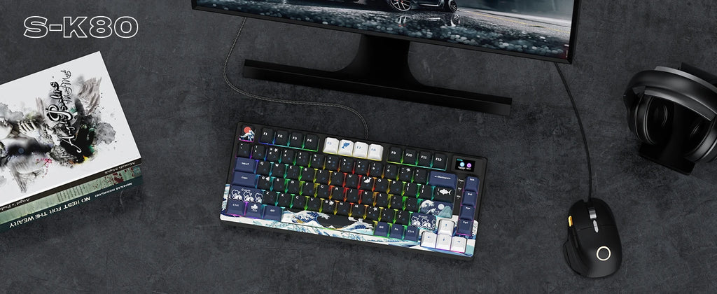 🔥⌨️ Wired Mechanical Gaming Keyboard with OLED Display – Hot-Swap RGB