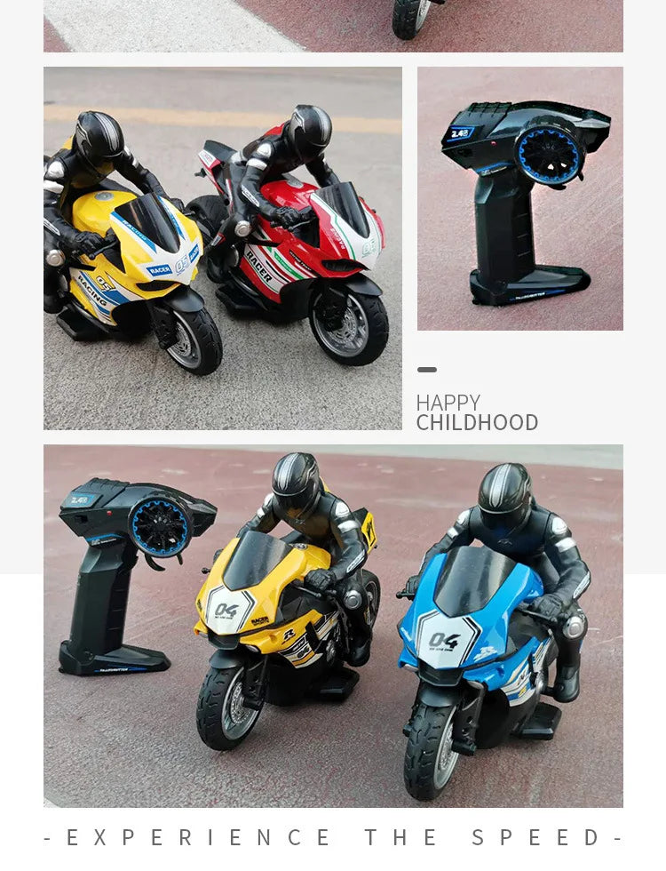 1/10 RC Motorcycle 4CH Drift Racing High Speed Remote Control Motorcycles 35 Meters Electric Off-Road Model Toys for Boys Child