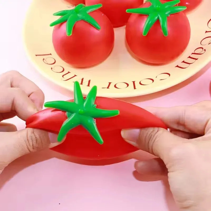 Taba Tomato Squishy Toy – Soft Artificial Fruit Sensory Squeeze Fidget