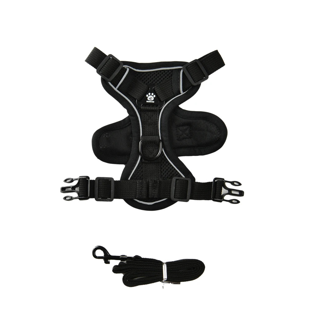 🐾🎽 Breathable Reflective Cat & Small Dog Harness with Leash