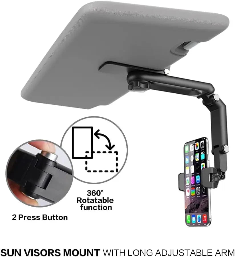 360° Rotating Sun Visor Phone Holder for Car – Universal Mount