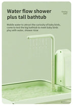 🐦💦 Clear Hanging Bird Bath with Automatic Water Circulation | Space-Saving Bird Shower 🚿 | Easy-Clean Bird Cage Accessory
