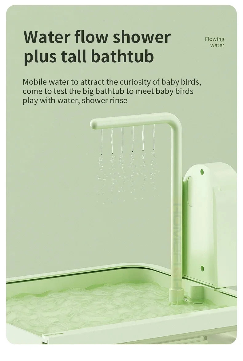 🐦💦 Clear Hanging Bird Bath with Automatic Water Circulation | Space-Saving Bird Shower 🚿 | Easy-Clean Bird Cage Accessory