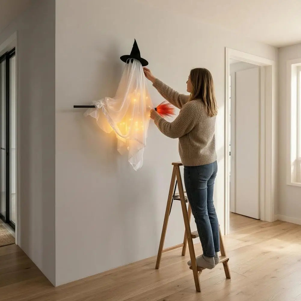 Cute Hanging Ghost Decoration – Halloween Witch Décor
