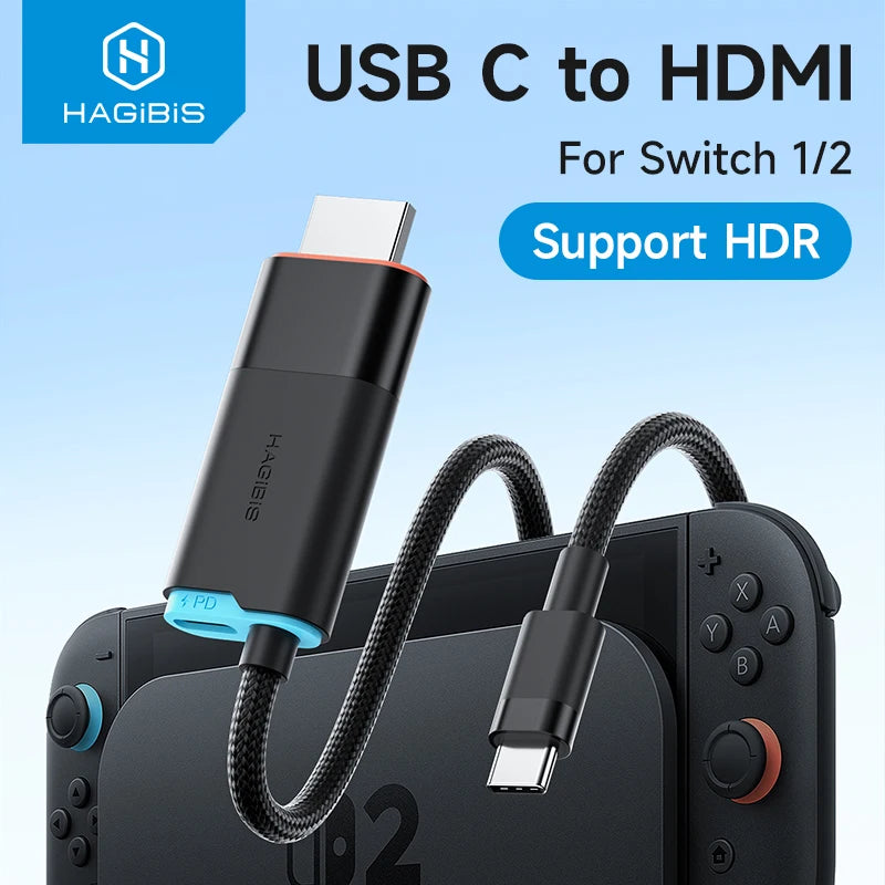 🎮🔗 Hagibis Switch 2 Dock – 4K@60Hz USB-C to HDMI with 100W PD