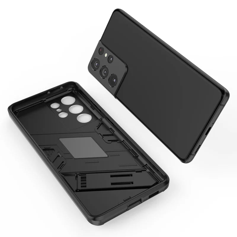 Solid Armor Cyber Shockproof Case with Stand for Samsung Galaxy