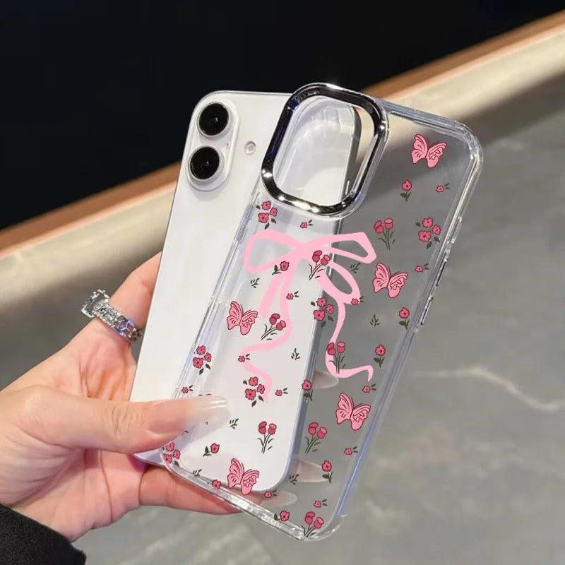 Daisy Floral Clear Phone Case with Metal Lens Frame for Google Pixel