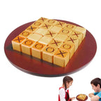 XO Chess Board Wooden Mini Tic-Tac-Toe Game Desktop Board Games Interactive Educational Montessori Toys for Children