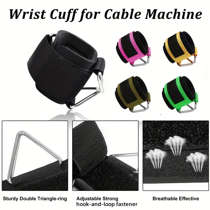 Adjustable Wrist Cuff for Cable Machine – Neoprene Padded Gym Ankle/Wrist Strap for Arm & Glute Training | Fitness Attachment for Men & Women (1 Pc)