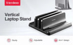 💻📚 Dual-Slot Vertical Laptop Stand – Adjustable Desktop Dock