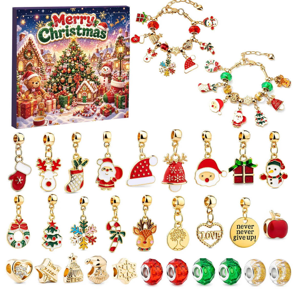 Christmas Jewelry Advent Calendar – 24-Day DIY Bracelet Gift Box