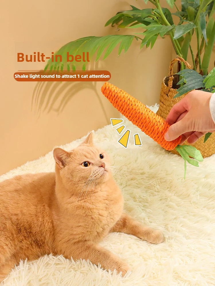🥕🐱 Cat Carrot Chew Toy – Hemp Rope Teeth Grinding Interactive Toy
