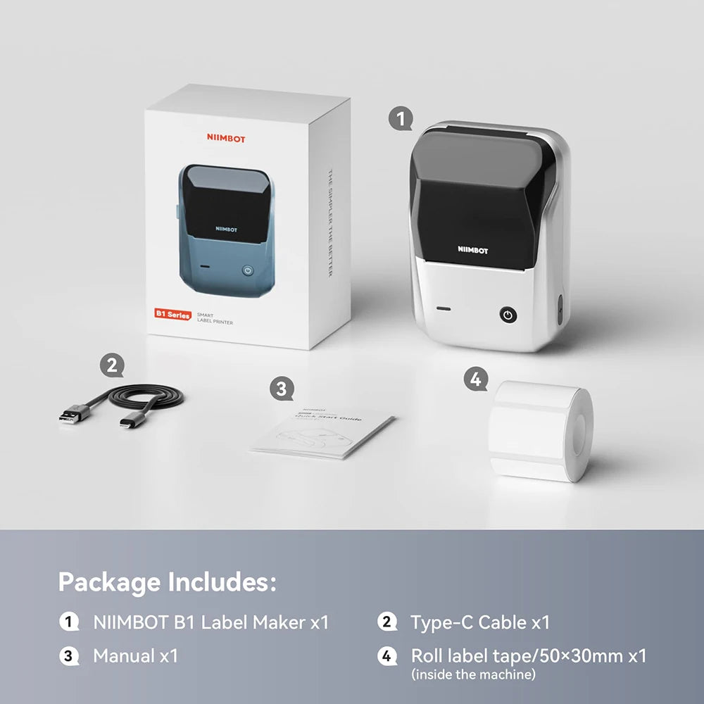 🏷️📱 NIIMBOT B1 Portable Thermal Label Printer – 2 Inch Bluetooth Sticker Maker