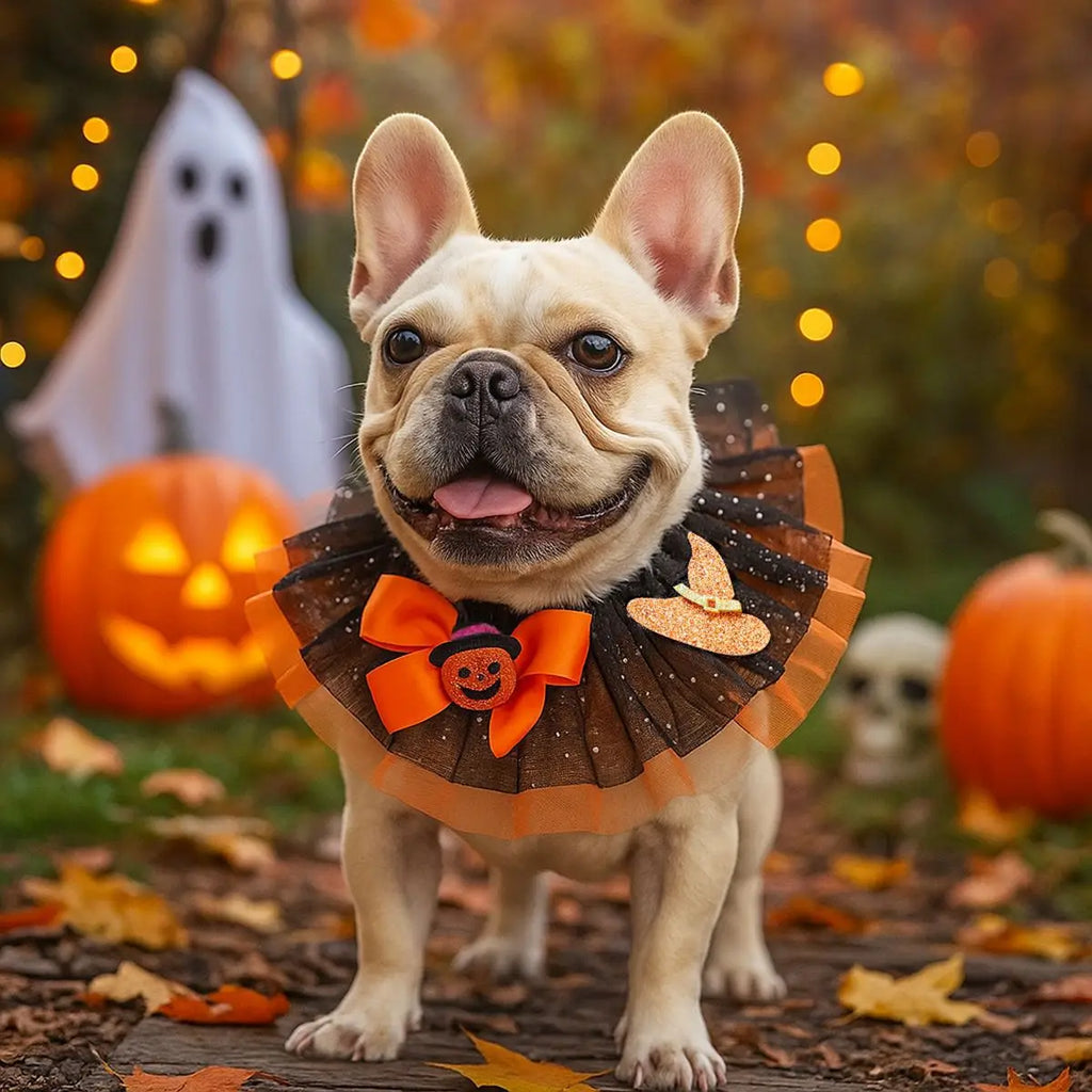 Halloween Pet Scarf – Pumpkin & Ghost Adjustable Collar