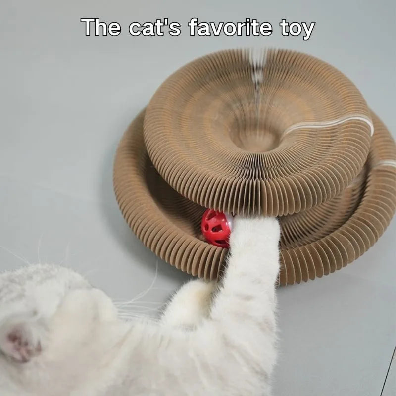 Magic Organ Interactive Cat Toy Scratcher Board Pet Toy Foldable Eco-Friendly Cardboard Flexible Changeable Accordion Shape Toy