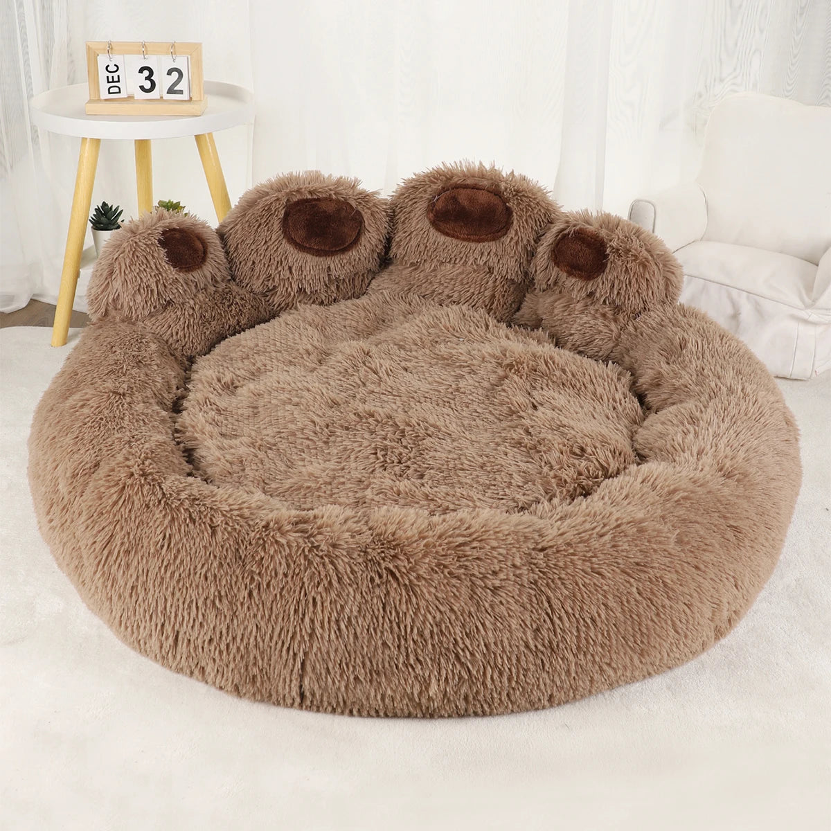 🛋️❄️ Fluffy Winter Dog Bed – Warm Pet Sofa Basket