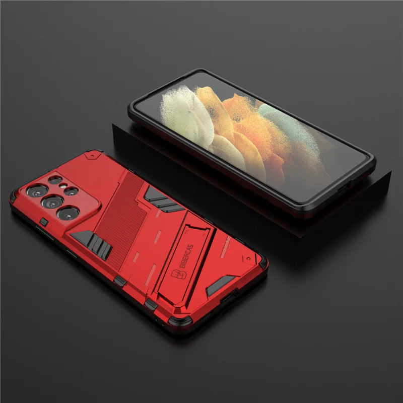 Solid Armor Cyber Shockproof Case with Stand for Samsung Galaxy