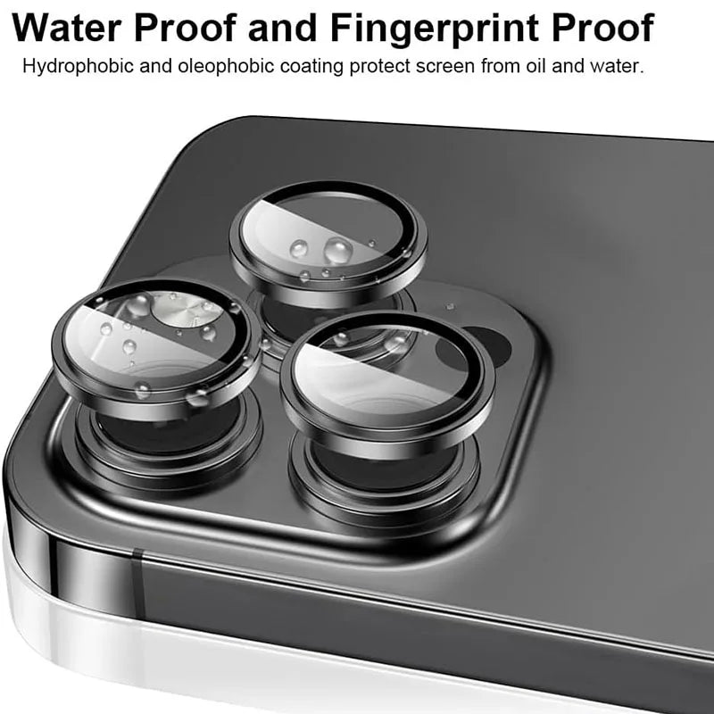 Aluminium Alloy Tempered Glass Camera Lens Protector for iPhone 16 Pro / Pro Max