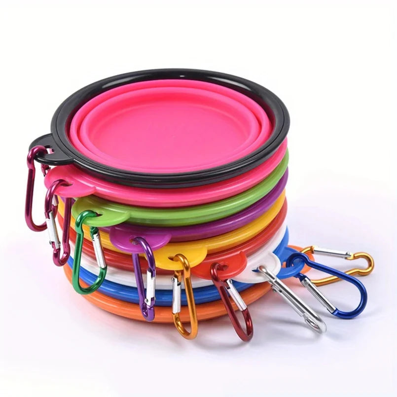 🐾🥣 Portable Folding Silicone Dog Travel Bowl – Food & Water