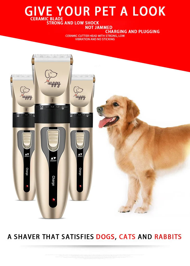 Electric Pet Clipper Grooming Kit – Rechargeable Professional Trimmer for Dogs & Cats