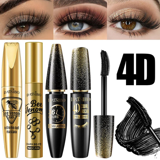 4D Thick, Lengthening, Durable, Waterproof, and Sweat-proof Curly Eye Mascara, thick black, not easy to get dizzy