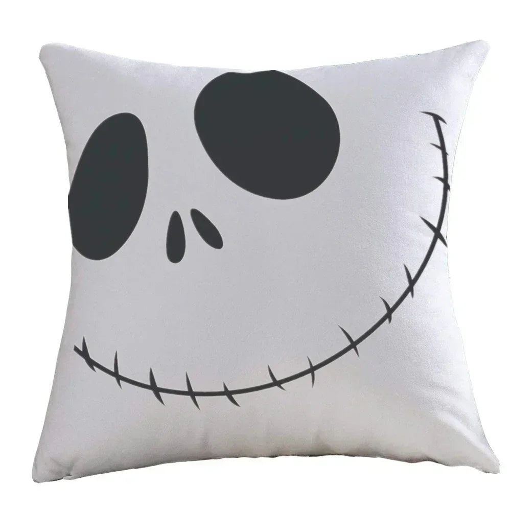 Halloween Cushion Cover – Cute Ghost, Pumpkin & Bat Print