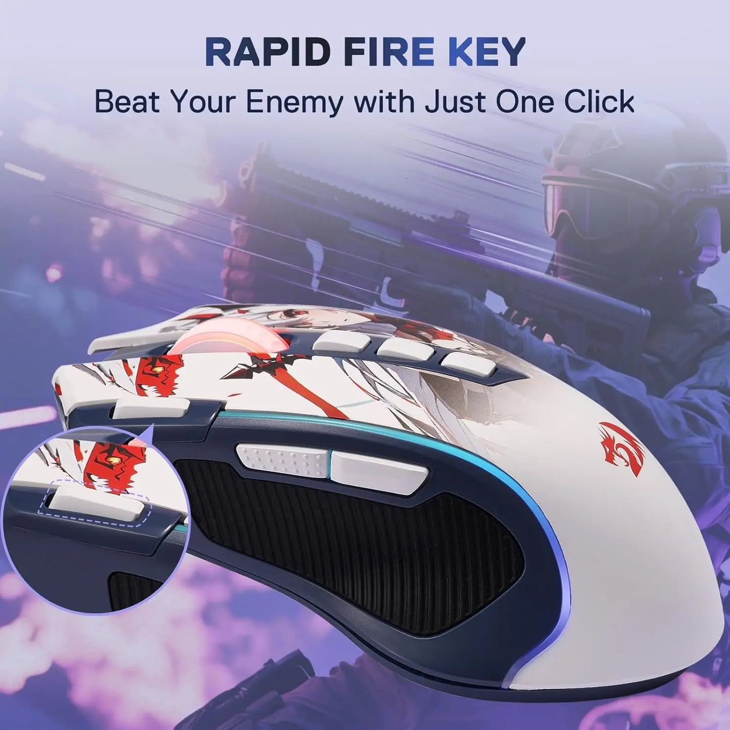 🔥🖱️ Redragon M612AK PRO RGB Gaming Mouse – 8000 DPI Dual Mode