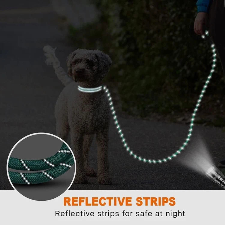 🐕🔗 Double Strap Retractable Dog Leash – Reflective Heavy Duty Lead