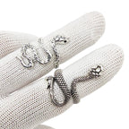 🐍💍 50pcs Vintage Snake Rings Set – Adjustable Silver Animal Jewelry