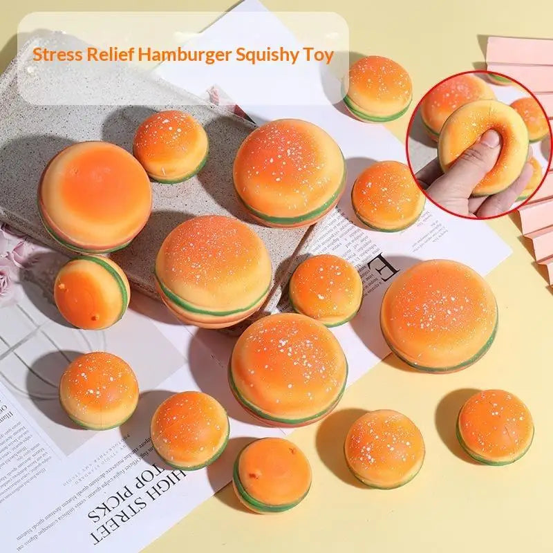 Hamburger Stress Ball – TPR Food-Shaped Sensory Squeeze Fidget Toy