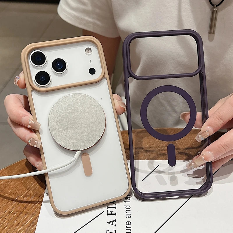 Clear Magnetic MagSafe Case for iPhone 17 / 17 Air / 17 Pro Max 📱 | Shockproof, Slim & Anti-Scratch Candy Color Cover
